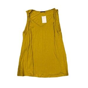 West Kei Twisted Straps Tank Top Blouse sz L Mustard Yellow Large